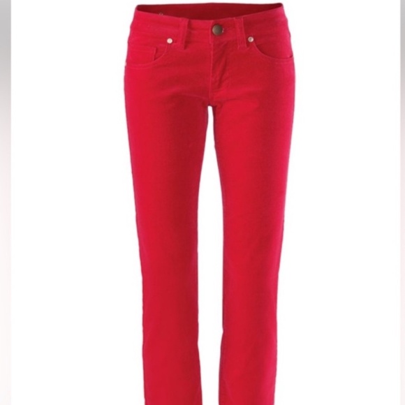 Cabi Skinny Jeans Women's Red Corduroy Straight Leg Pants Style #3136 Size 6 - Picture 1 of 8